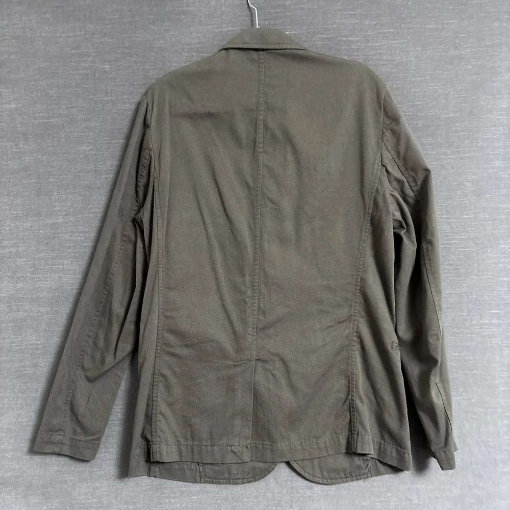 River Island Sport Coat L Olive Green Cotton Unstructured Casual Blazer 38R
